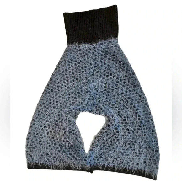 Iperico  One Size Cowl Neck Blue & Black Poncho - Picture 5 of 10